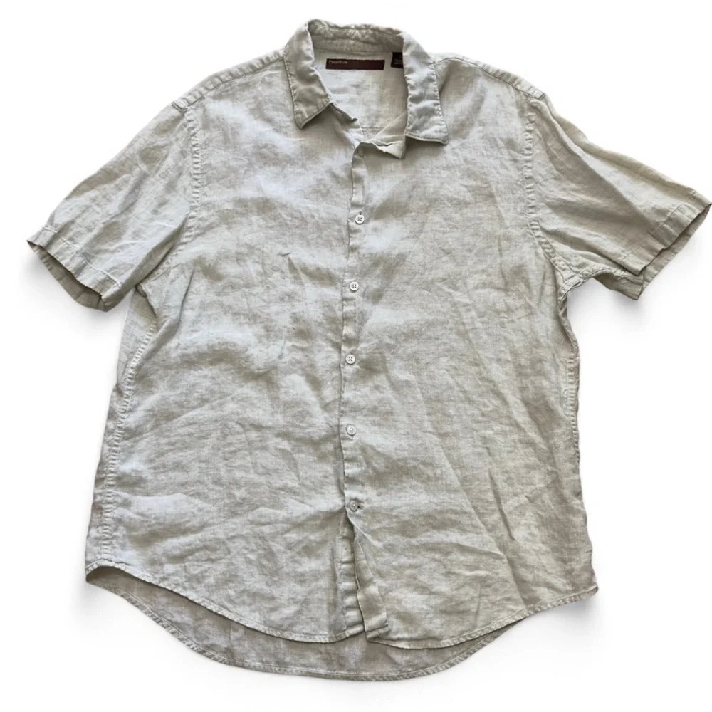 Perry Ellis Gray Casual Button‎ Down Shirt